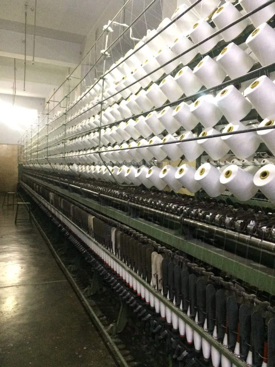 Spinning frames at the Fatex mill in Karachi